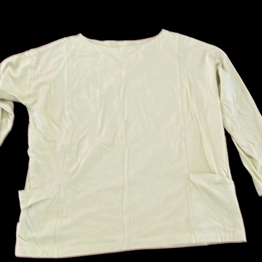 Eileen Fisher Stretchy Cotton /‎ Spandex Lt. lime Green shirt - small / Petite